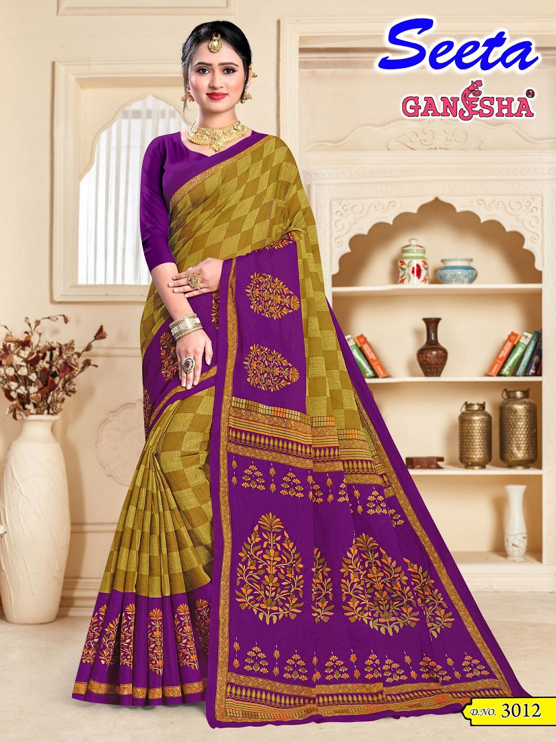 Seeta Vol 3 By Ganesha Daily Wear Pure Cotton Sarees Wholesale Market In Surat